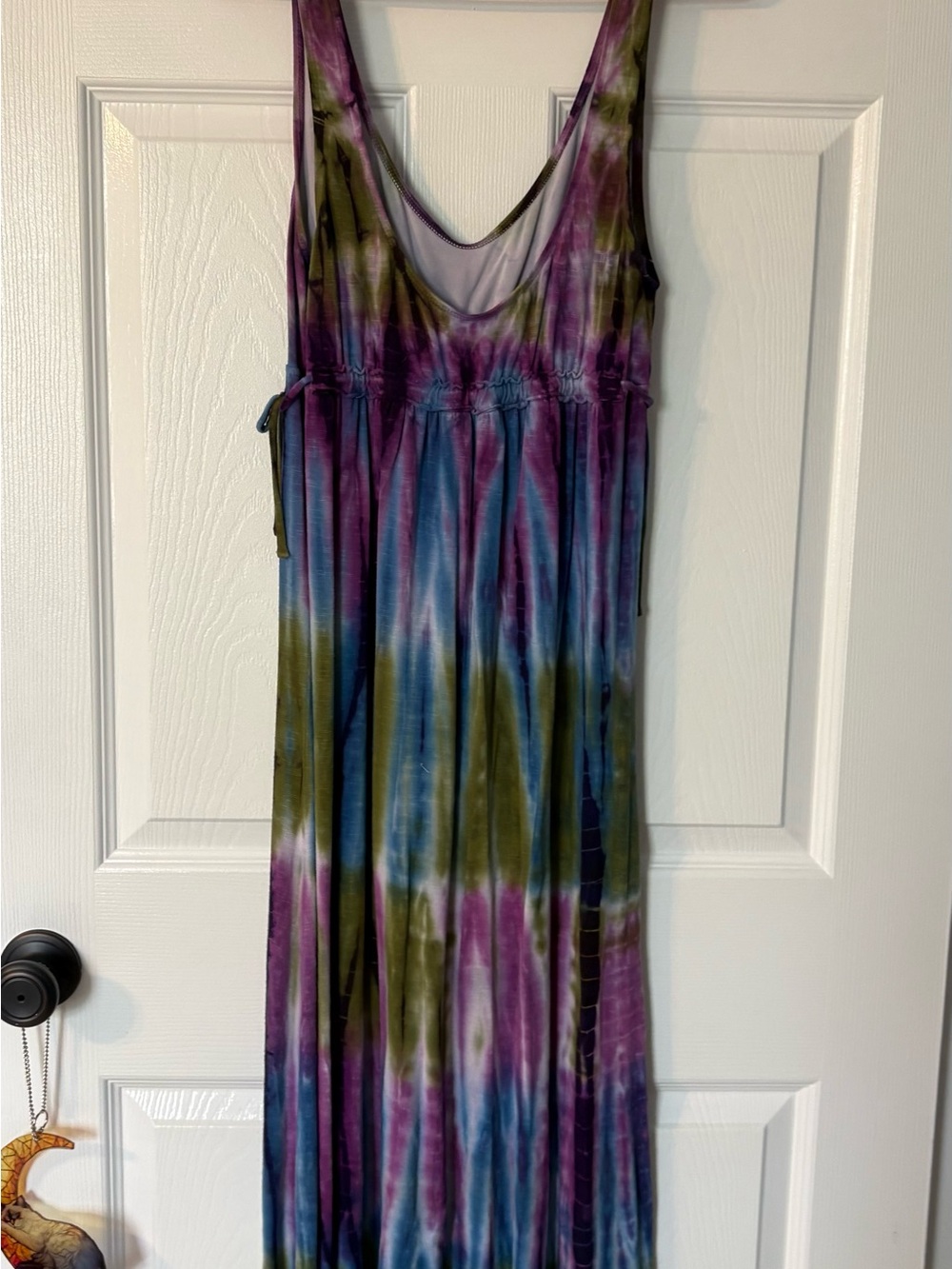 Lucky Brand Tie-Dye Maxi Dress in Purple, Blue & Olive - Picture 4 of 6